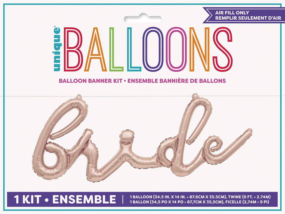 14" Rose Gold Bride Balloon Banner Kit | Party Shop