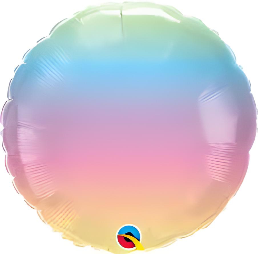 18" Round Foil Balloon Print Pastel Ombre | Party Shop