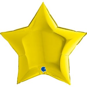 Star Plain Yellow Foil Balloon 36"(91cm)