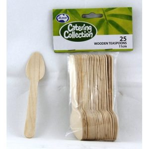 Wooden Tea Spoons 110mm Pack of 25 | Party Shop