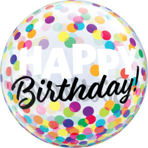 22" Single Bubble Birthday Colourful Dots Balloon